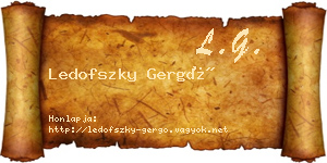 Ledofszky Gergő névjegykártya